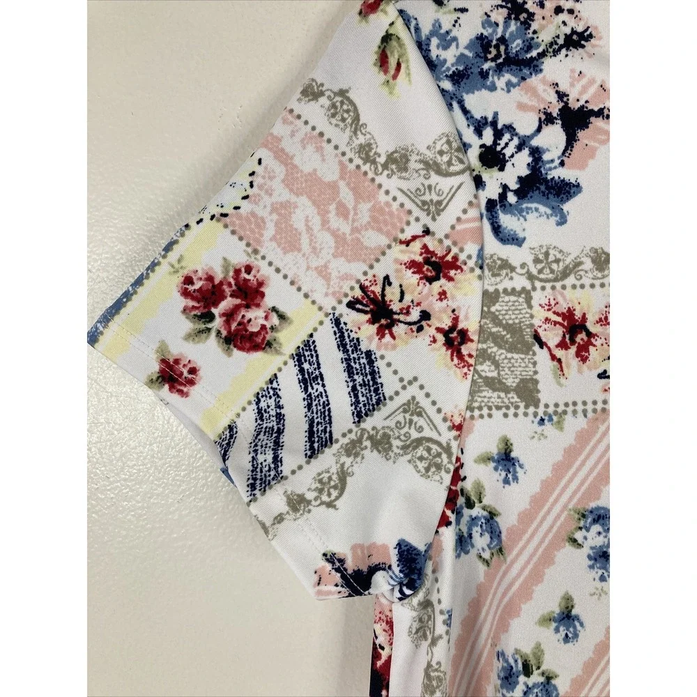 LuLaRoe Jessie Dress XS Floral Patchwork Quilt Print‎ w/Pockets NWT
